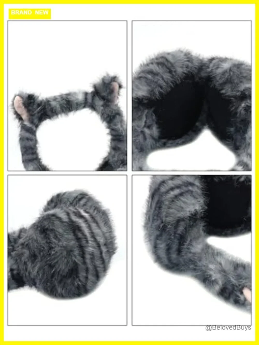 Faux Fur Winter Earmuffs for Women Men, Foldable Cat Ear Ear Warmers
